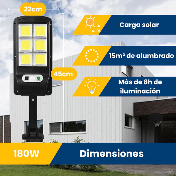 🎁 PROMO 2x1 - LumiMax® 180W Reflector Solar para Exteriores