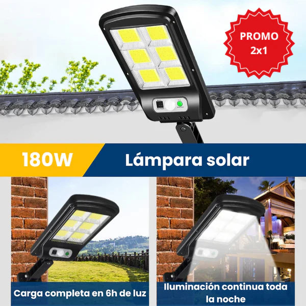🎁 PROMO 2x1 - LumiMax® 180W Reflector Solar para Exteriores