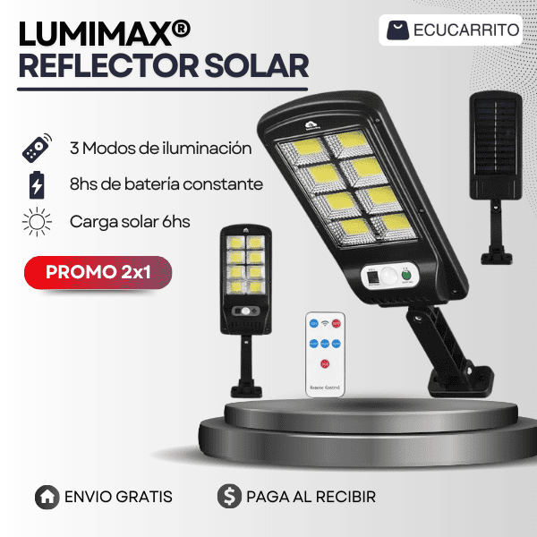 🎁 PROMO 2x1 - LumiMax® 180W Reflector Solar para Exteriores